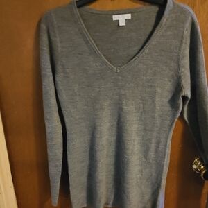 Gray Vneck pullover sweater